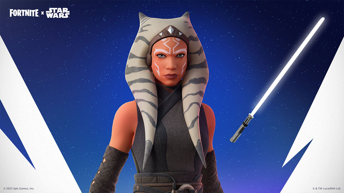 How to get the white Jedi Training Lightsaber and learn force abilities from Ahsoka Tano in Fortnite ?